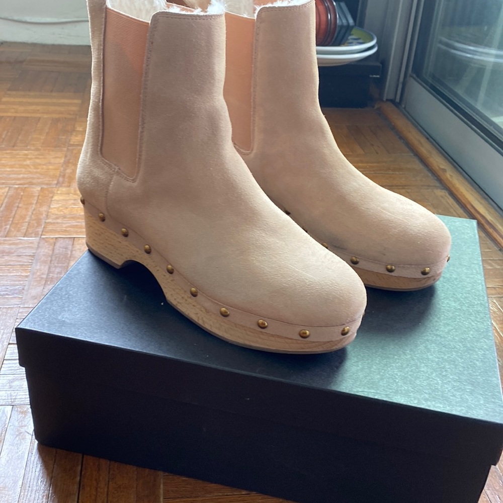 J. Crew Suede Clog Boots with Box